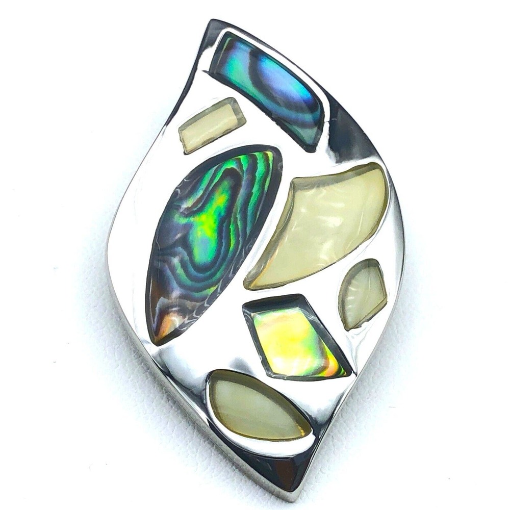 Lia Sophia Slide Pendant NATURE PRESERVE Abalone Shell Mother‎ of Pearl Inlay
